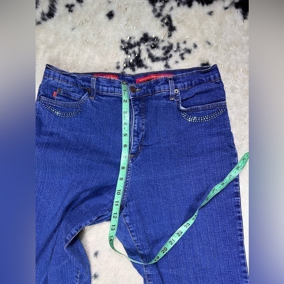 NYDJ Vintage Dark Wash High Rise Straight Leg Tummy Tuck Denim Jeans Size 16 - Picture 3 of 10